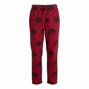 Flyshacker Bear Print Fleece Cotton Pajama Pants Red‎ Size XS
